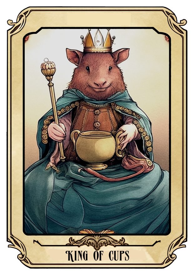 King of Cups, a Tarot Pigs card