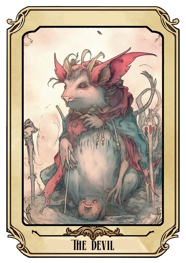 The Devil, a Tarot Pigs card