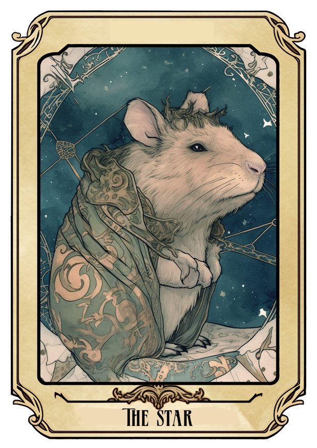 The Star, a Tarot Pigs card